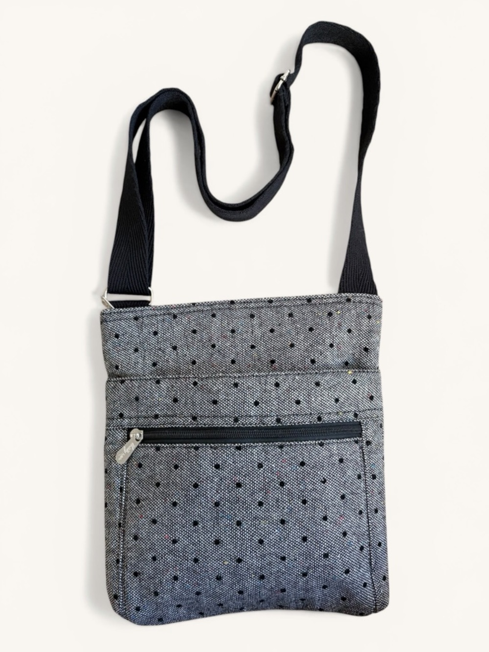 thirty-one Gray Crossbody Bag with Black Strap